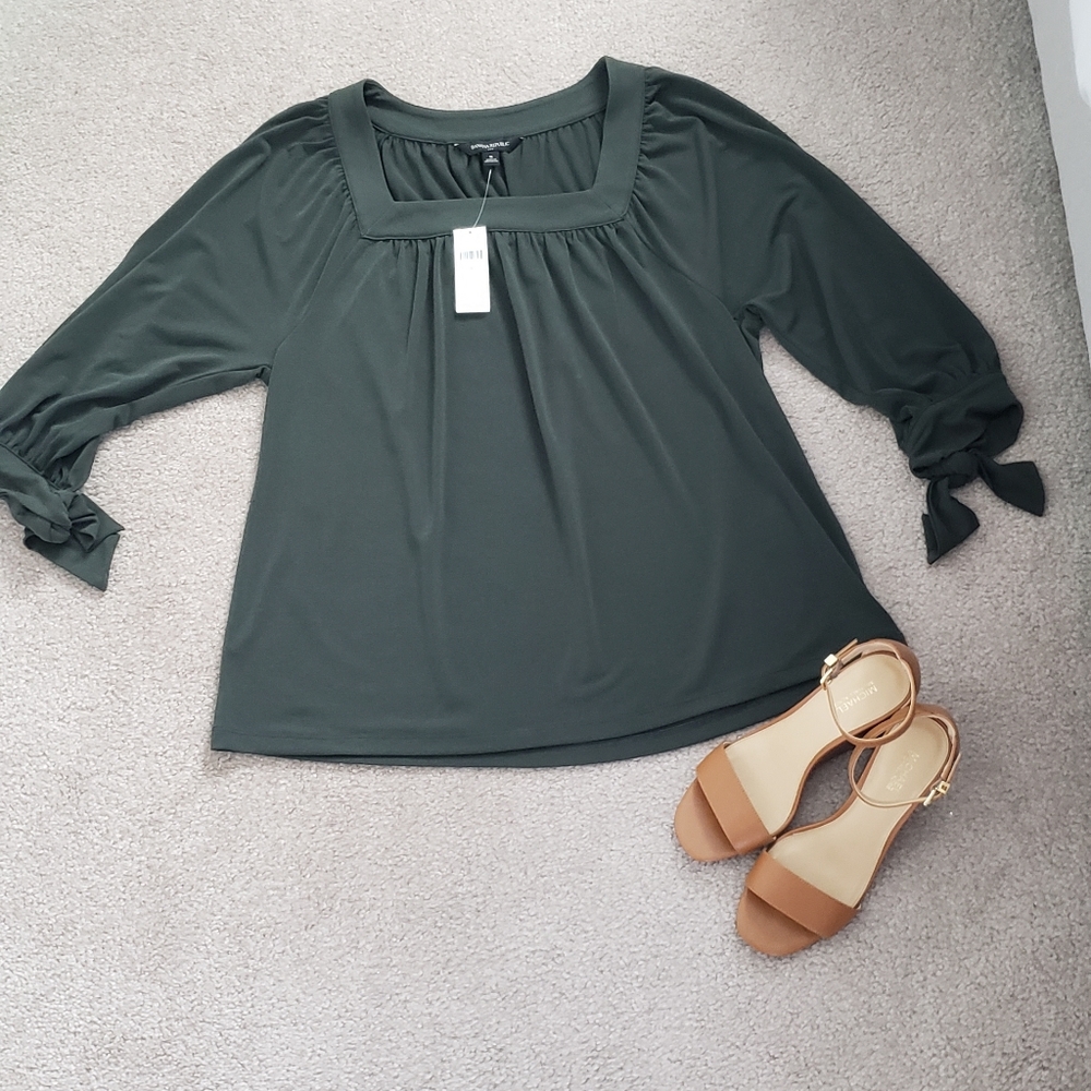 Banana Republic Forest Green Blouse